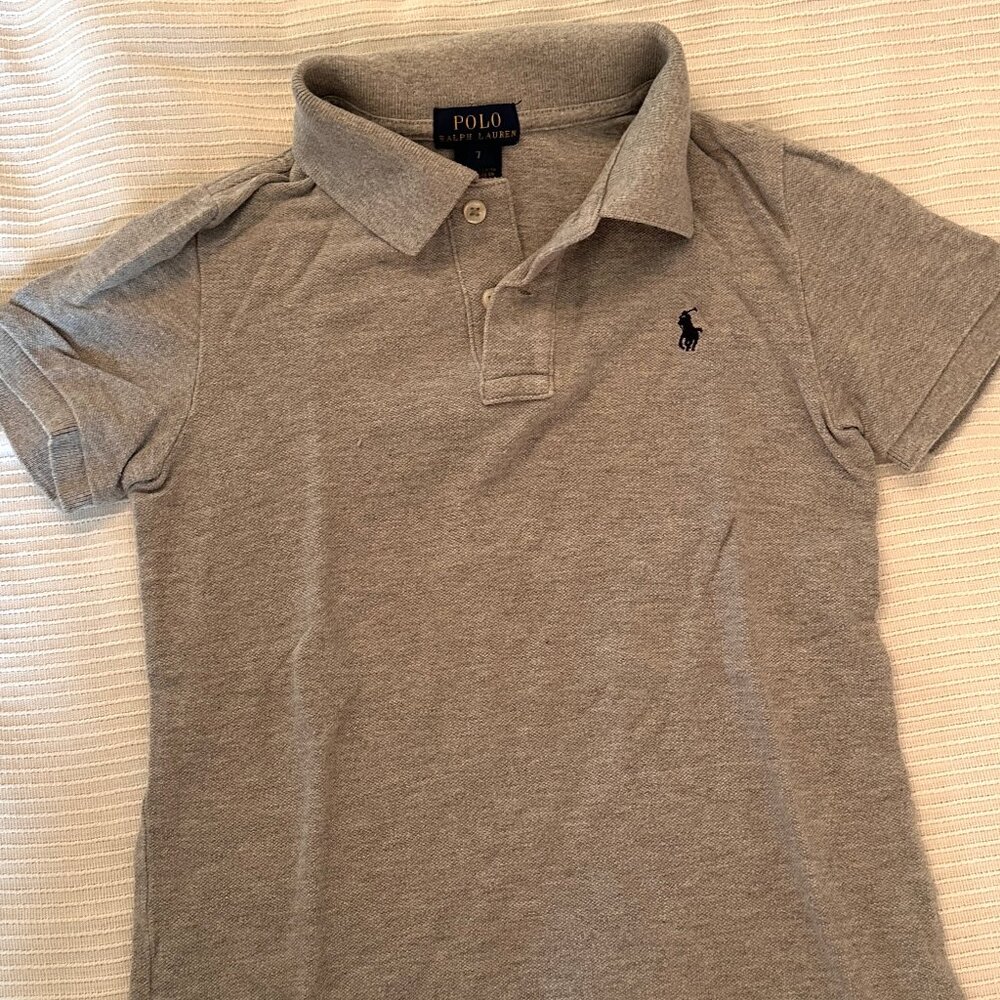 Ralph Lauren Polo Grey Polo Shirt Boys, Small/Petite (size 7)